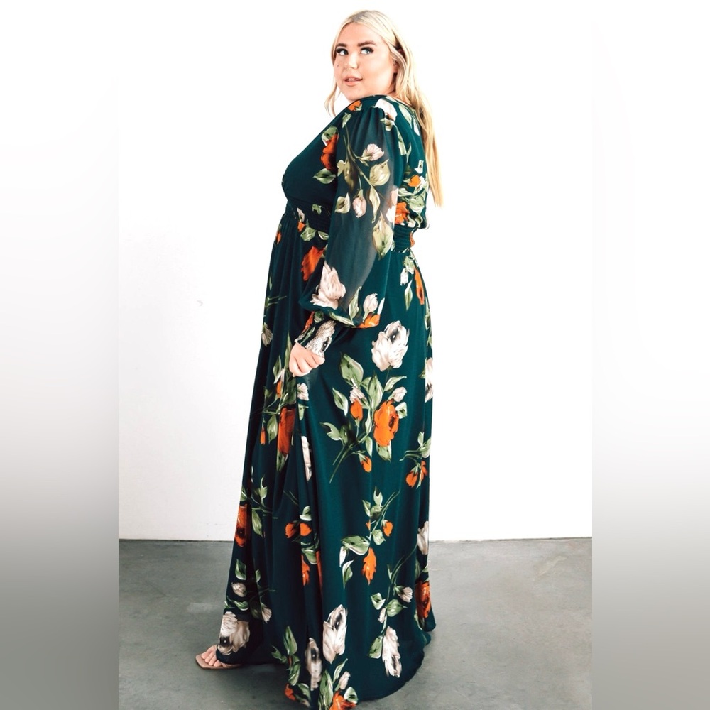 Baltic Born Teal Maxi Dress with Yellow & Cream Floral Print - Picture 8 of 14